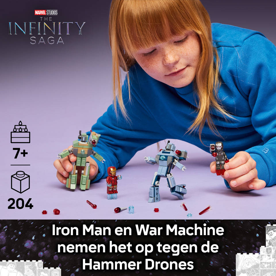 LEGO Marvel Iron Man en War Machine vs. Hammer Drones 76320