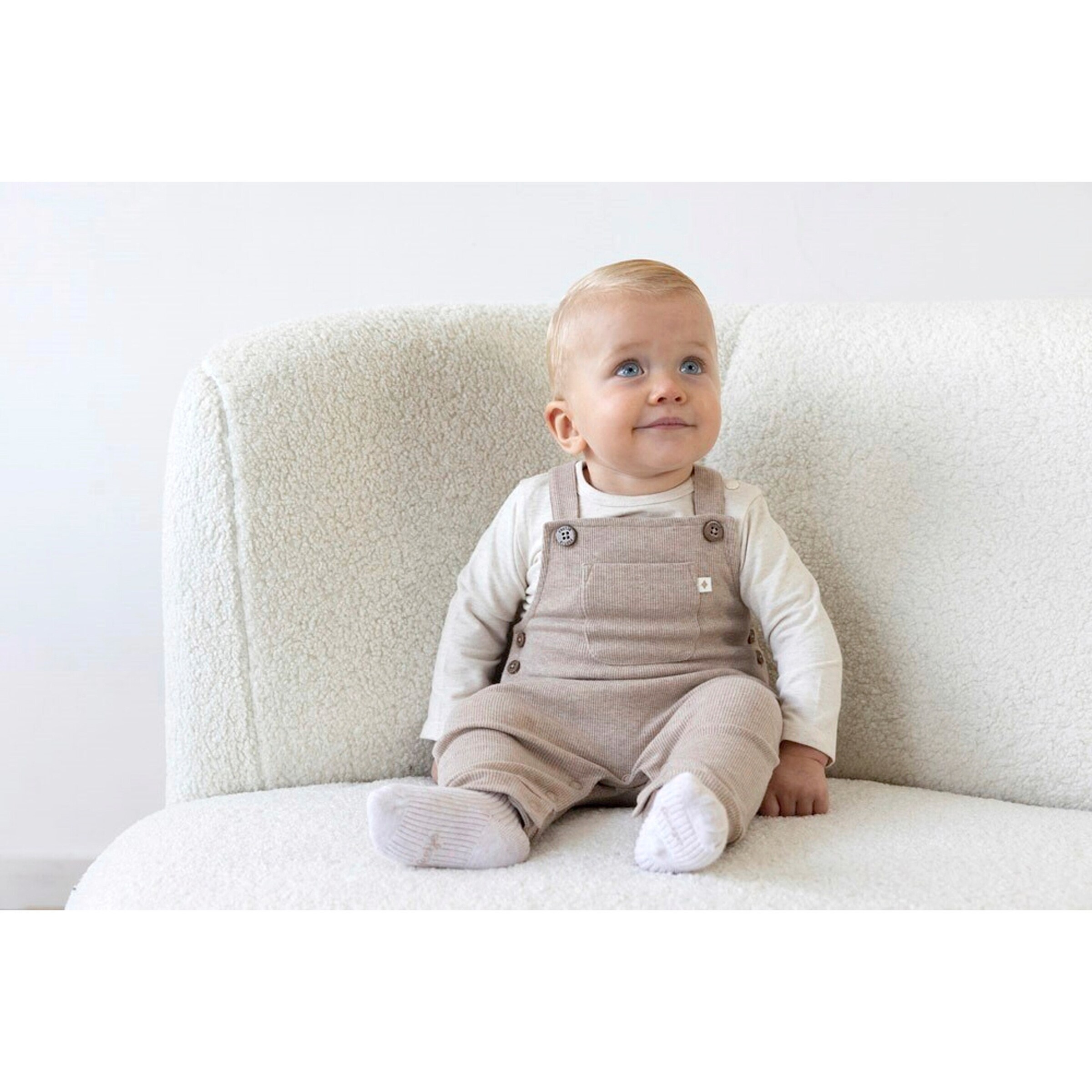 Feetje Latzhose Rippqualität taupe