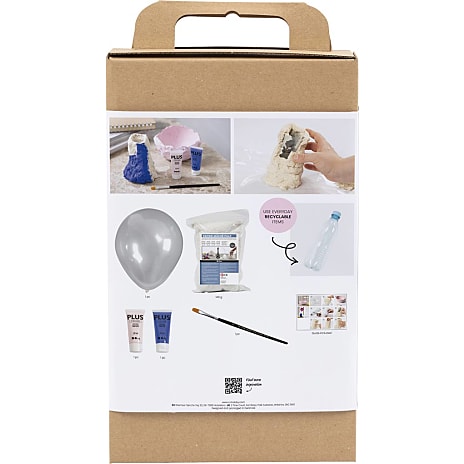 DIY kit modellering vase og skål - lyserød og blå