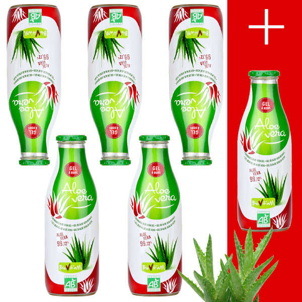 Pur jus d'Aloe Vera Bio en gel 5+1 offert