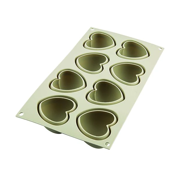 Moule en silicone Cuoricino 8 cœurs Silikomart