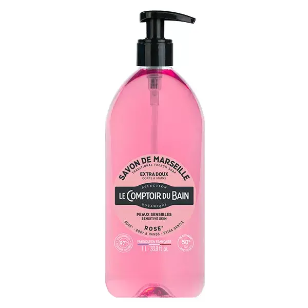 Le Comptoir du Bain Sabonete Extra Suave Rosa Marselha 1L