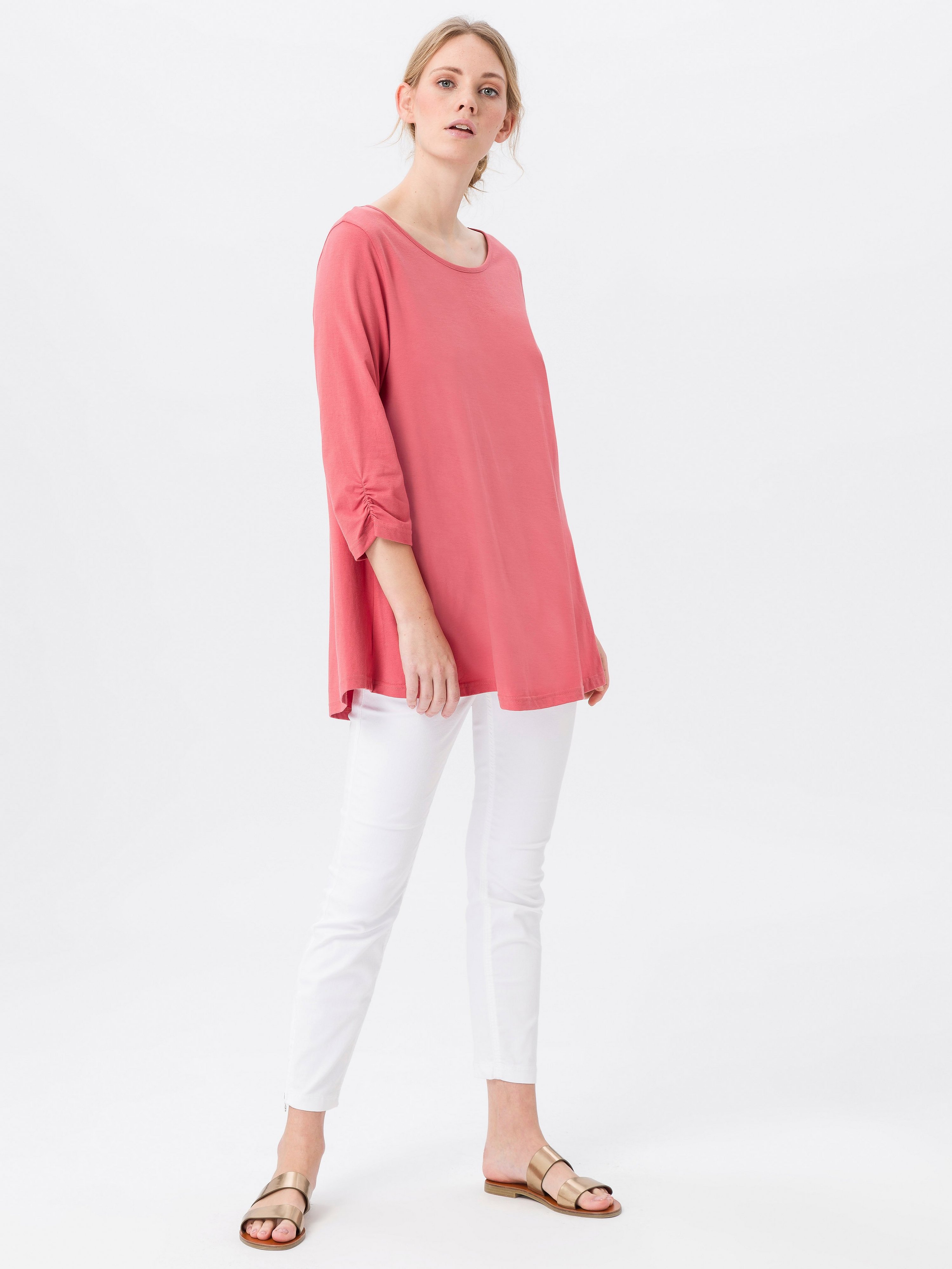 Rundhals-Longshirt