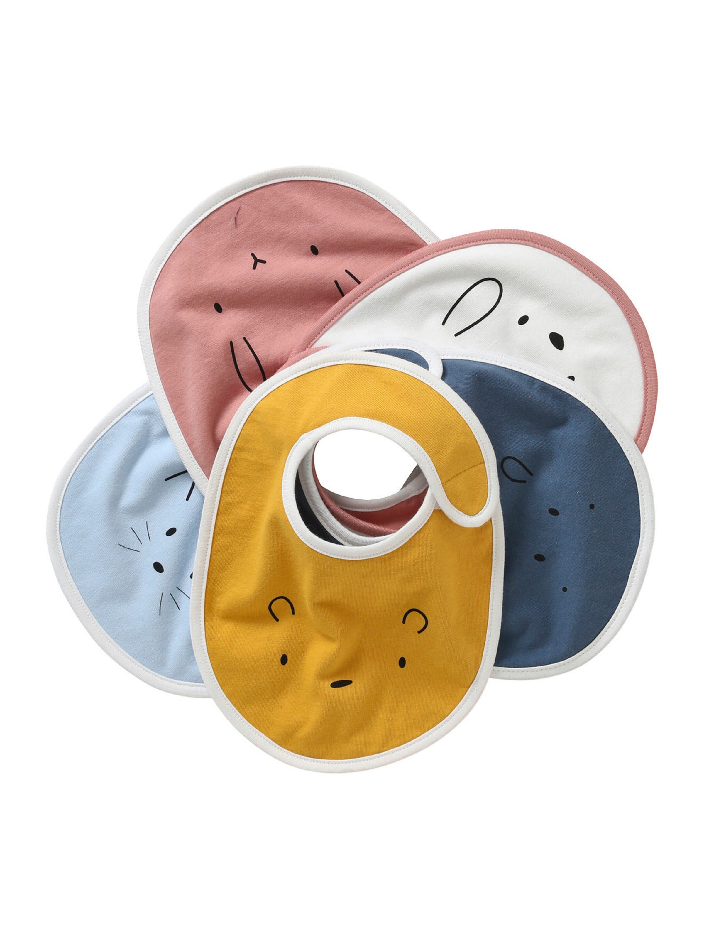 Vertbaudet 5er-Pack Baby-Lätzchen mit Tiermotiven mehrfarbig/tiere