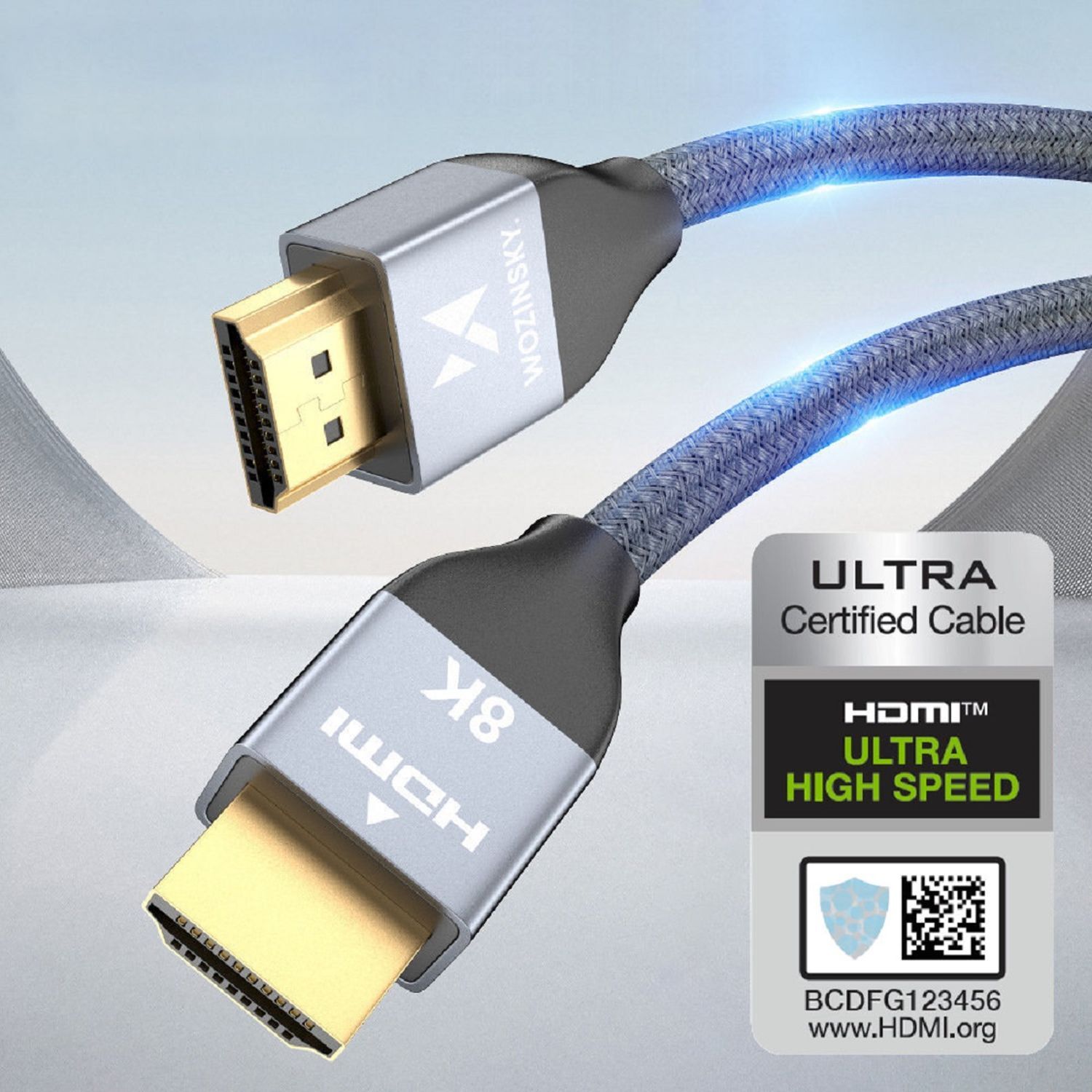 HDMI 2.1 8K 60 Hz 48 Gbps / 4K 120 Hz / 2K 144 Hz Silber 3m