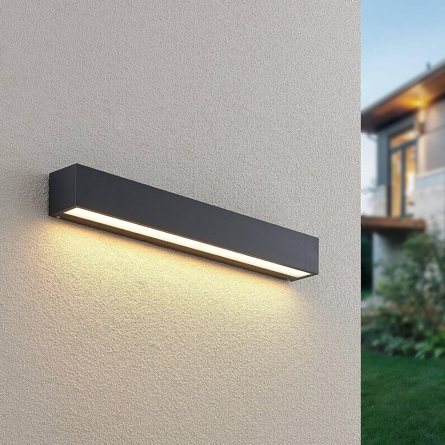 Lucande LED Wandleuchte außen anthrazit, Wandlampe Downlight Wandstrahler IP65 Außenleuchte Garten Gartenlampe Wandspot aussen Außenbeleuchtung