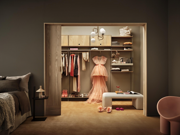 String Furniture Cabinet with flip door 78x30x42 White