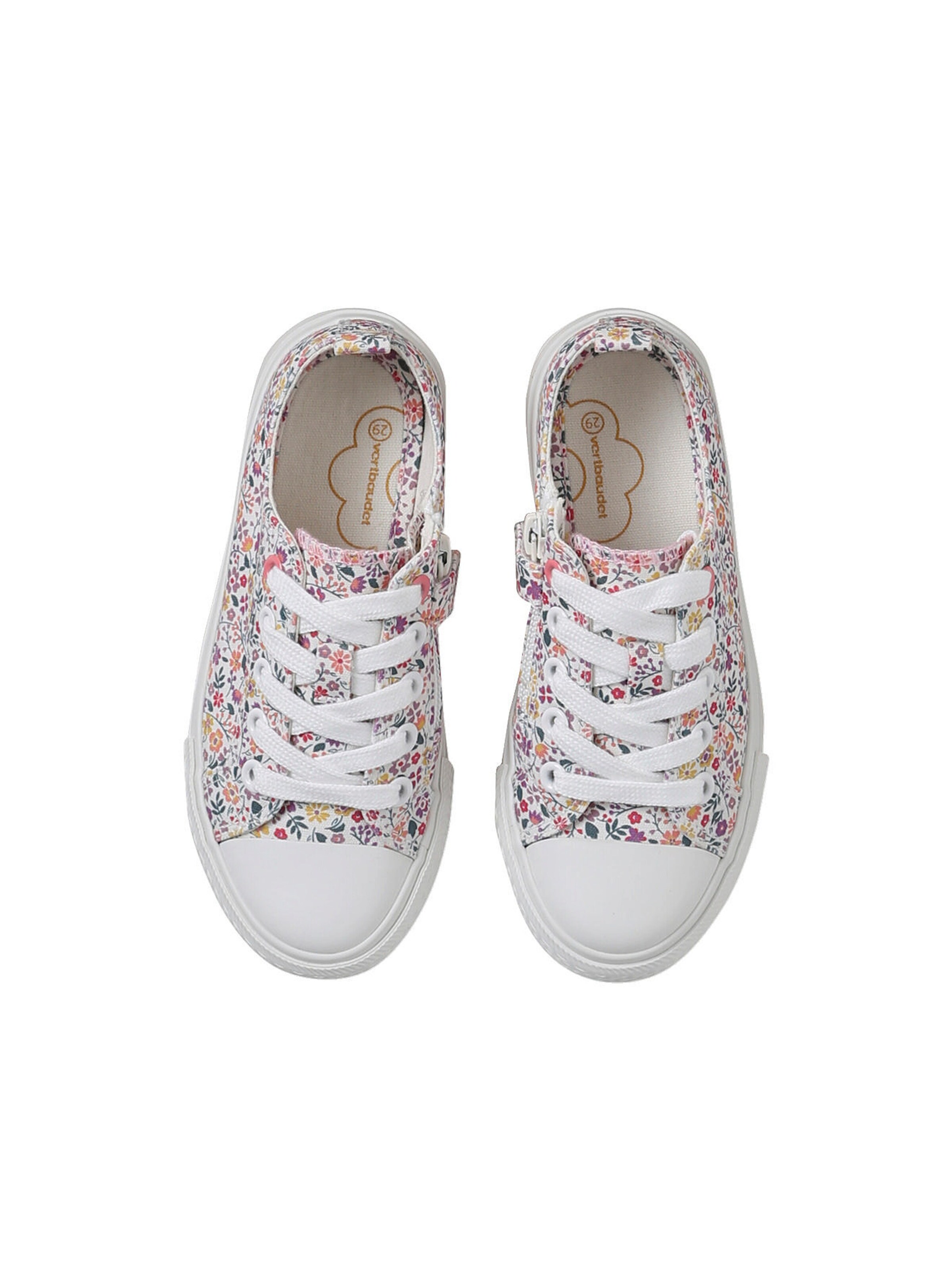Vertbaudet Kinder Stoffsneakers mit Reißverschluss und Anziehtrick blush