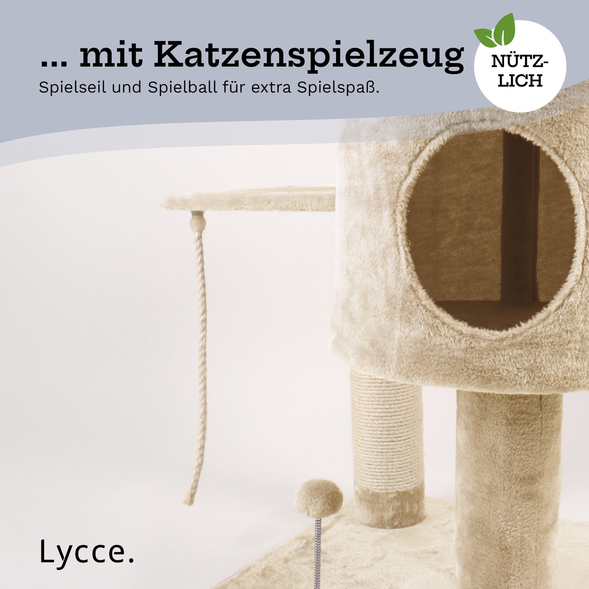 Lycce Katzenbaum TOWER Kratzbaum deckenhoch Sisal Plüsch230-260 cm
