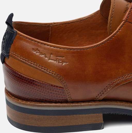 Van Lier Amalfi Veterschoenen cognac Leer