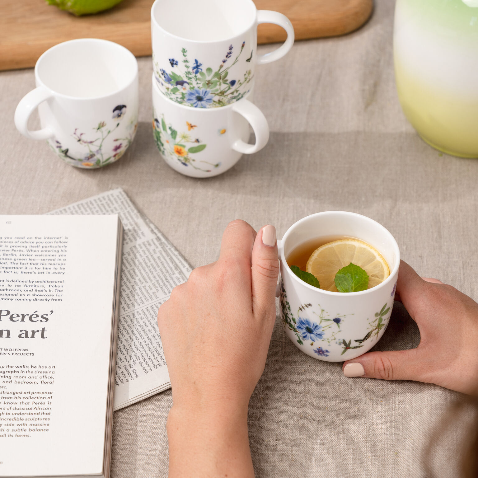 Brillance Bone China Grand Air - Mixed Set 4 Becher mit Henkel