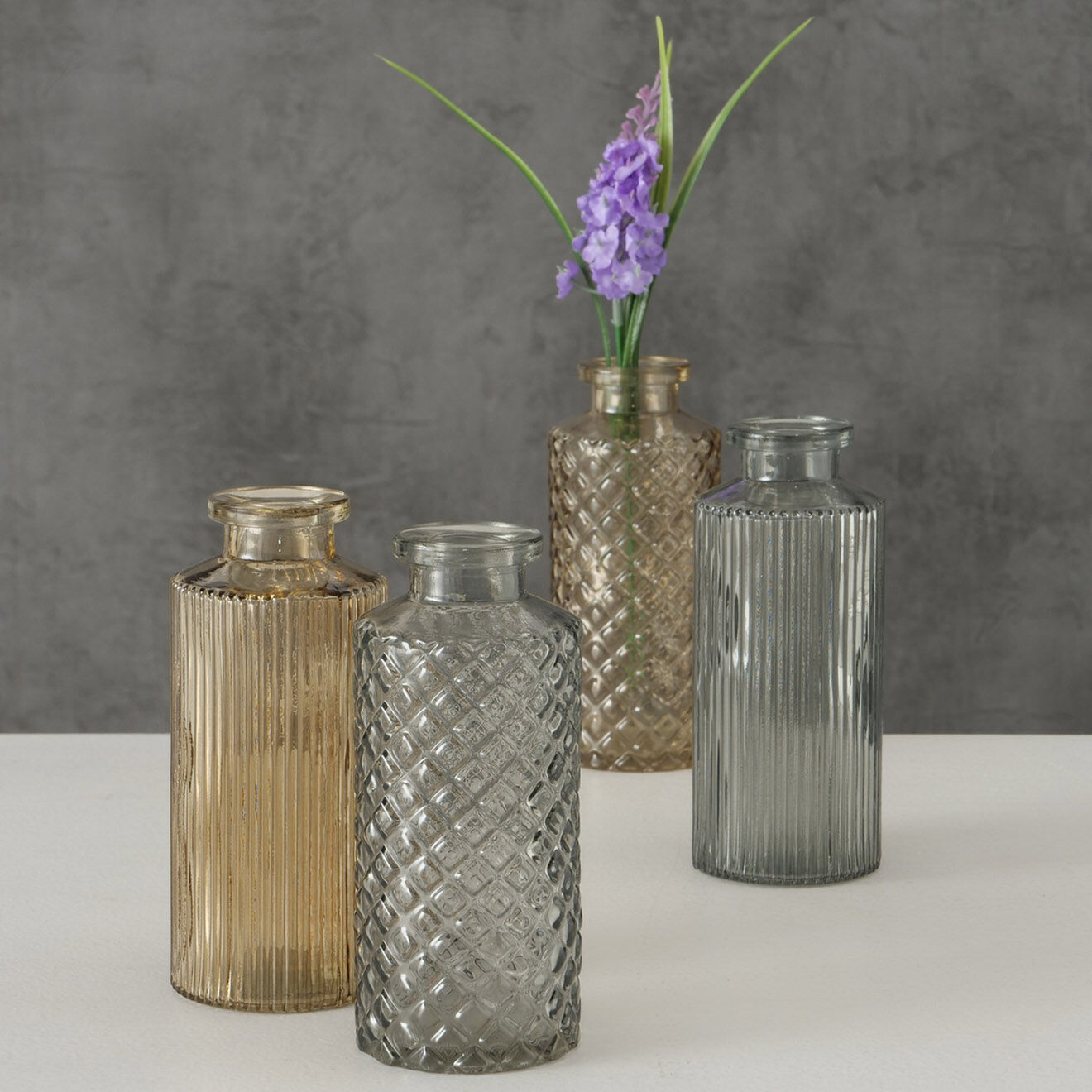 Boltze 4 Vases Panja multicolores - D.6xH.14 cm