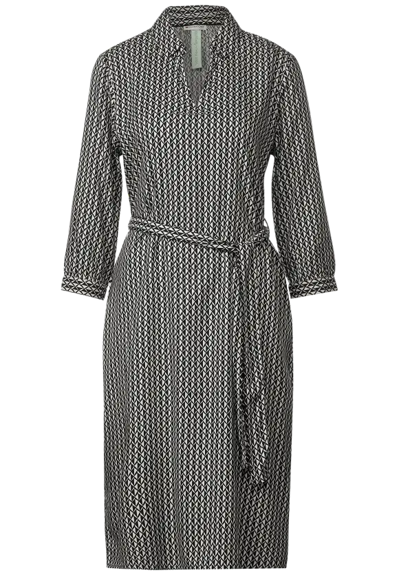 Print Viskose Kleid - Black