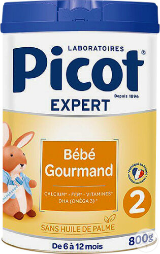 Picot Expert Bébé Gourmand Lait 2ème Âge Pot 800g
