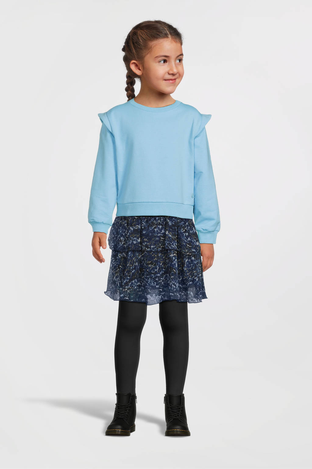 NAME IT midi rok donkerblauw
