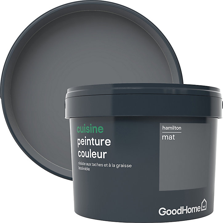 Peinture cuisine GoodHome gris Hamilton mat 2,5L