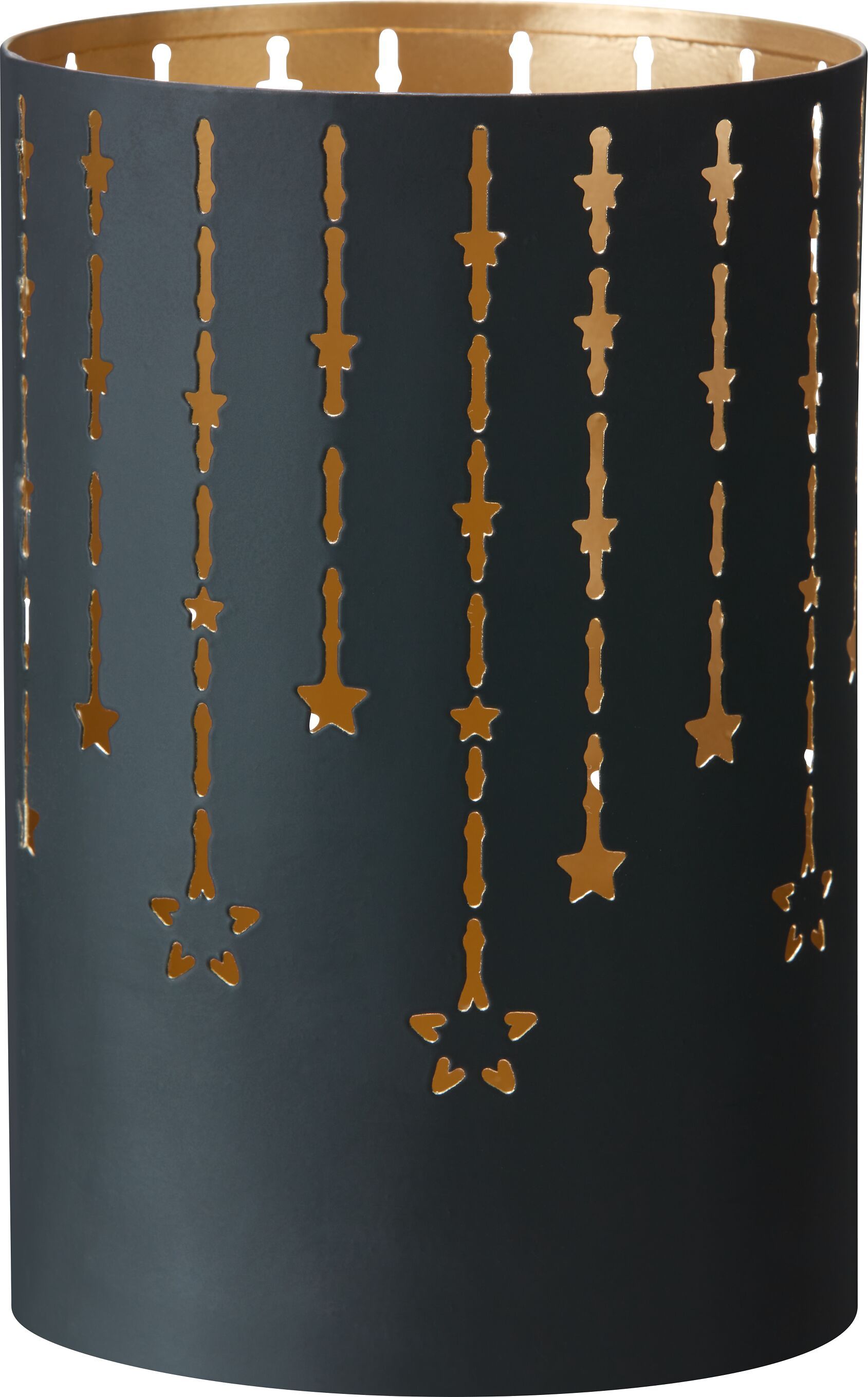 LANI Windlicht - Schwarz / B: 10.0 cm x H: 15.0 cm
