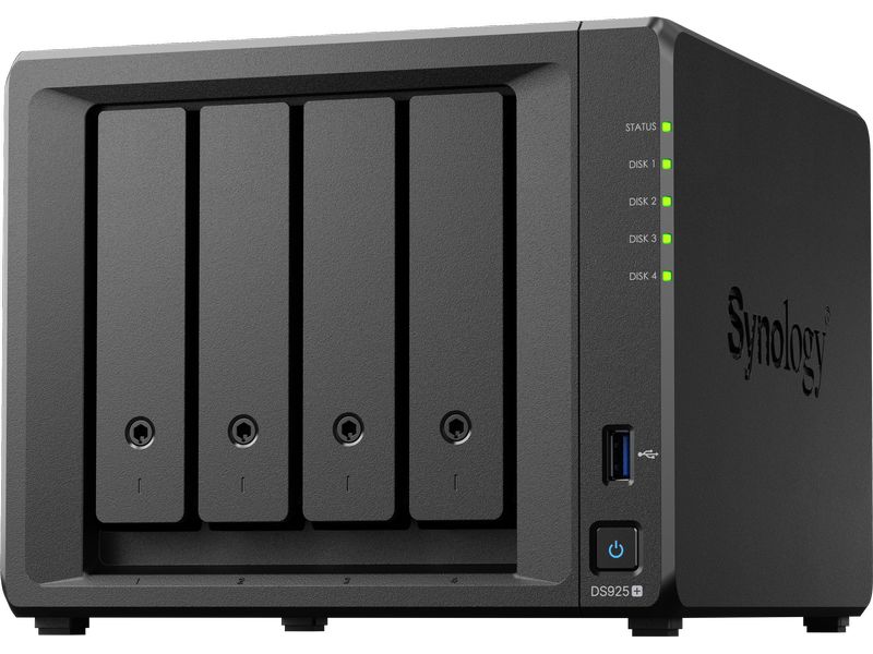 Synology NAS Diskstation DS925  4-bay Synology Plus HDD 64 Leistungsstarker NAS mit vier Einschüben