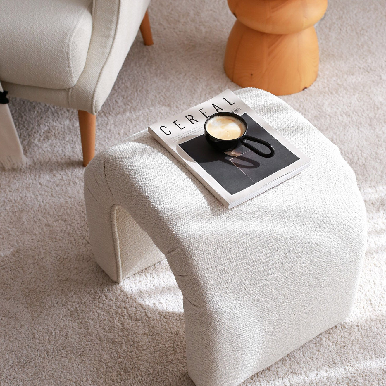 Atelier del Sofa Pouf Nu crème - 51x45x46 cm