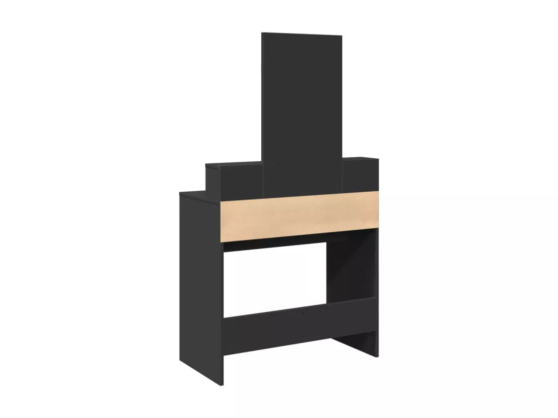Coiffeuse avec miroir noir 80x41x144,5 cm