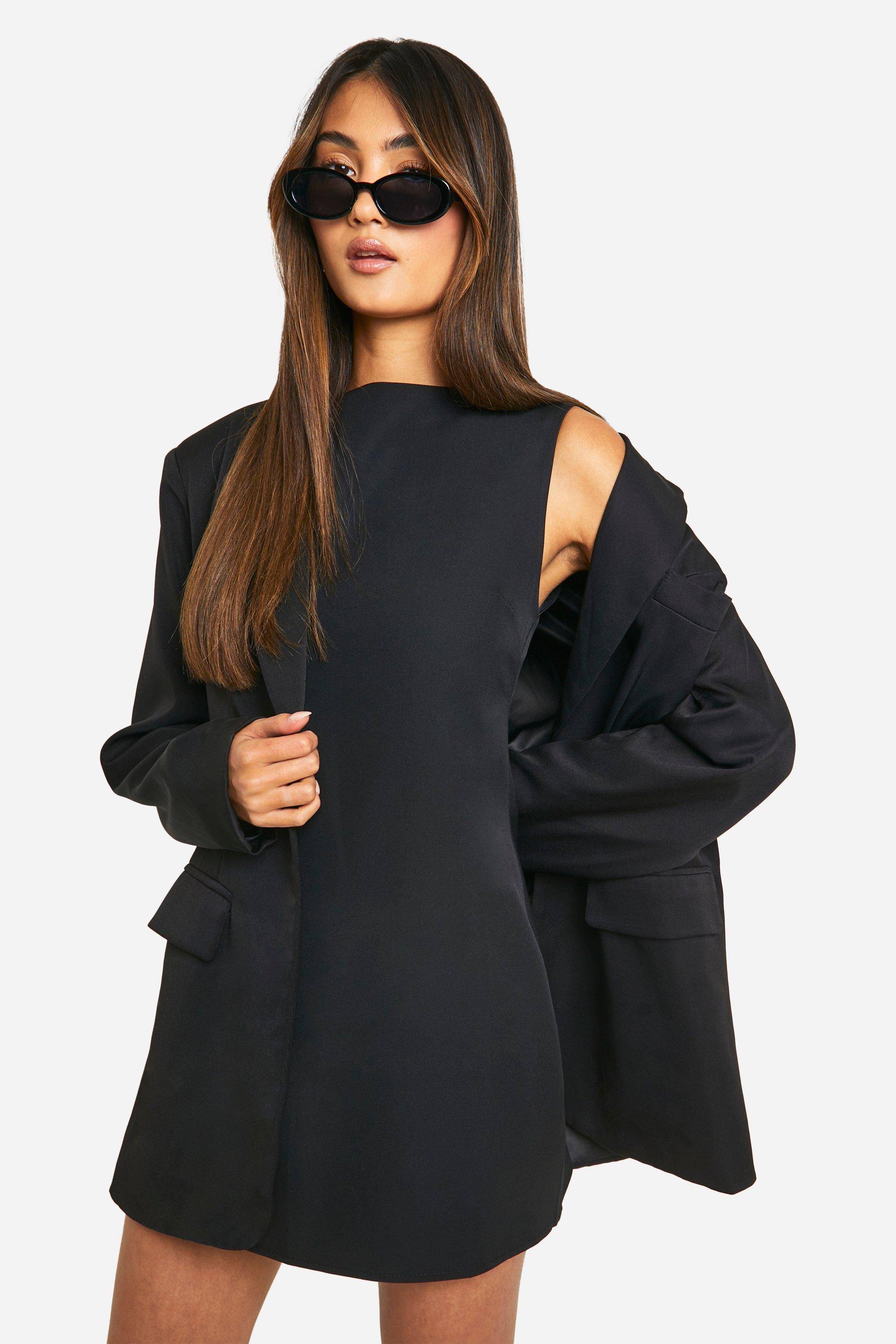 boohoo Robe Micro Mini Fit & Flare à encolure Slash Neck