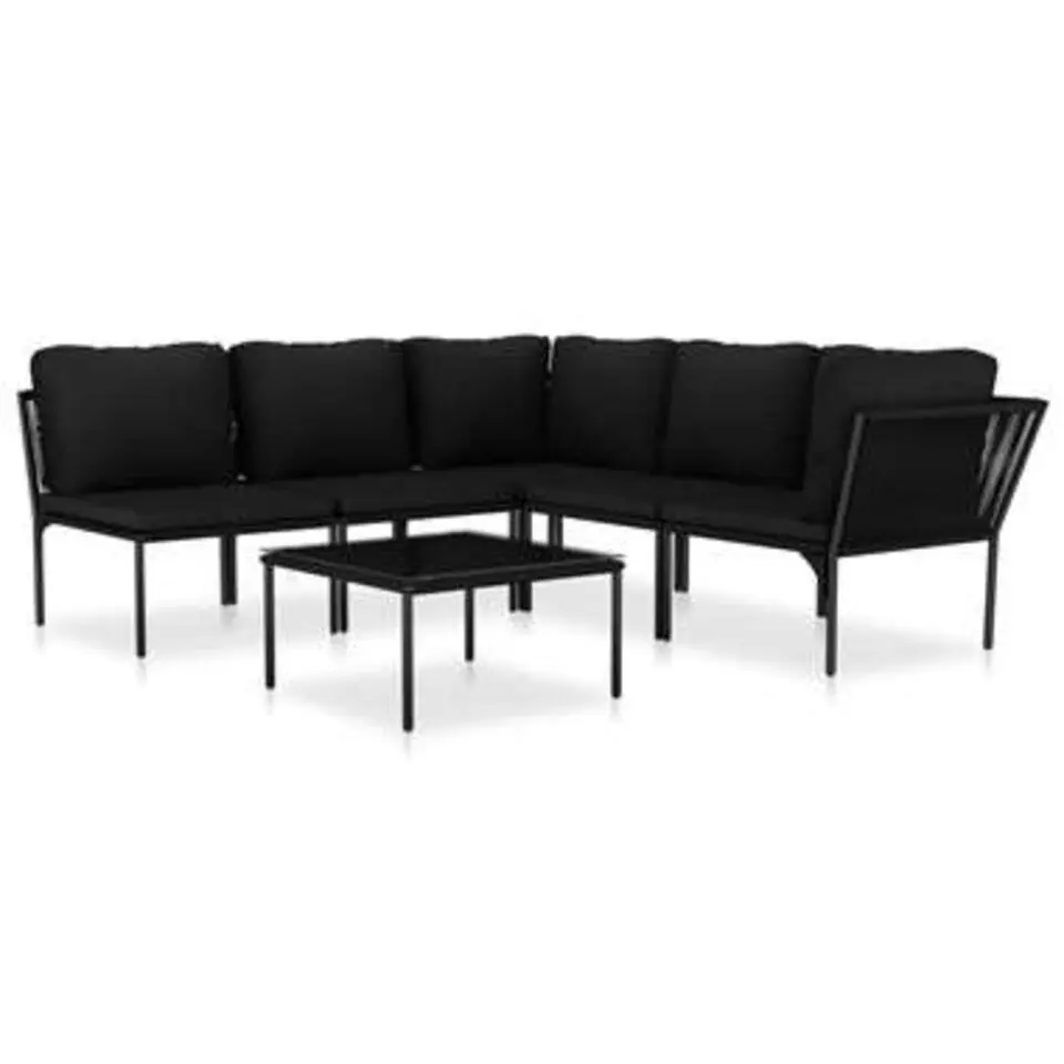 vidaXL - Loungeset - Zwart - PVC