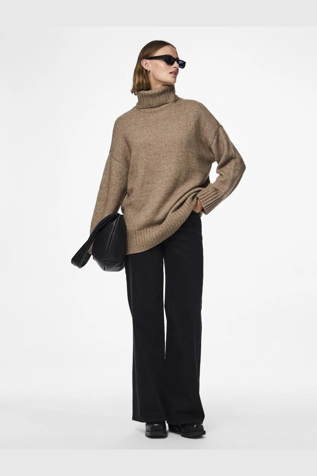 Pieces Pcnancy Ls Loose Roll Neck Knit 4264158 fossil