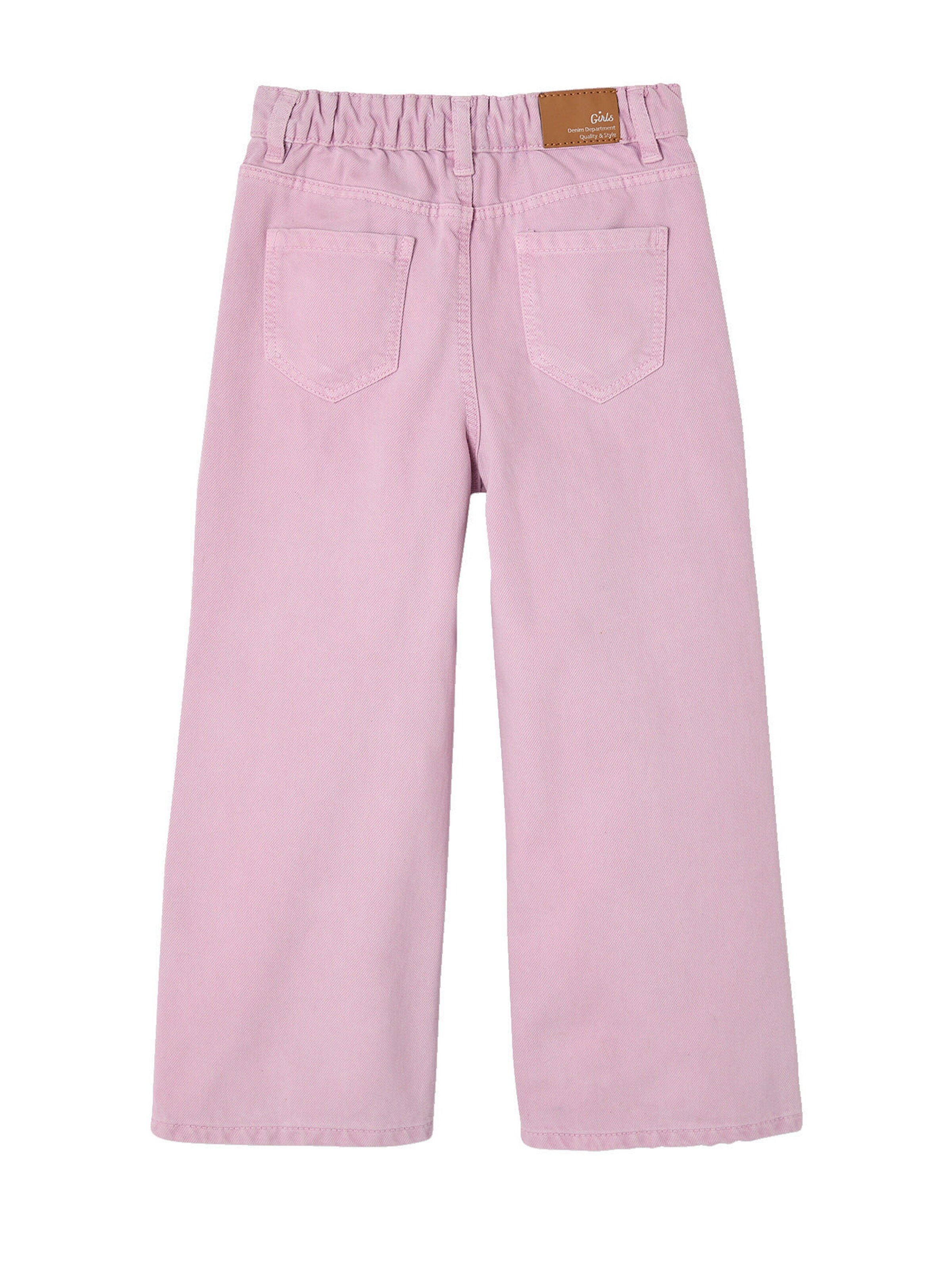 Vertbaudet Weite Mädchen Hose mit Blumenstickerei pfingstrose