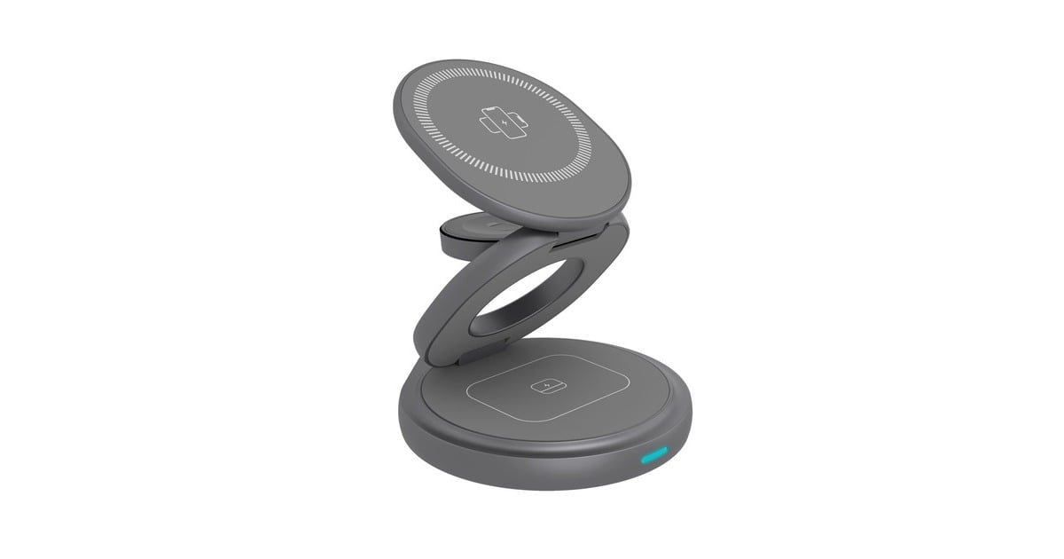 ICY BOX3-in-1 opvouwbaar draadloos oplaadstation  (Antraciet, IB-SH101-CH)