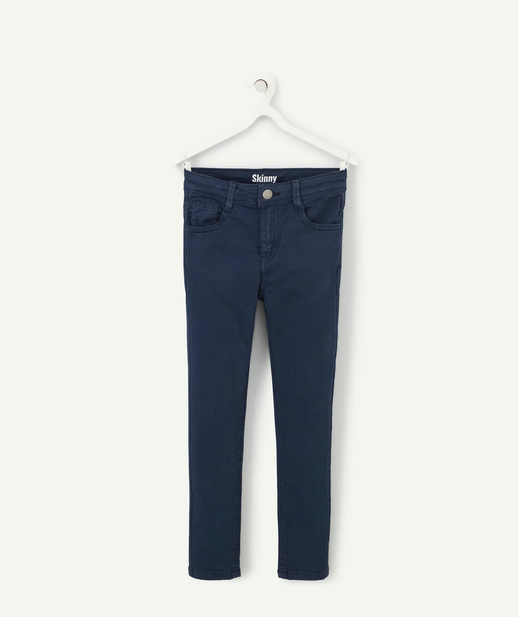 PANTALON SKINNY GARÇON EN FIBRES RECYCLÉES BLEU MARINE