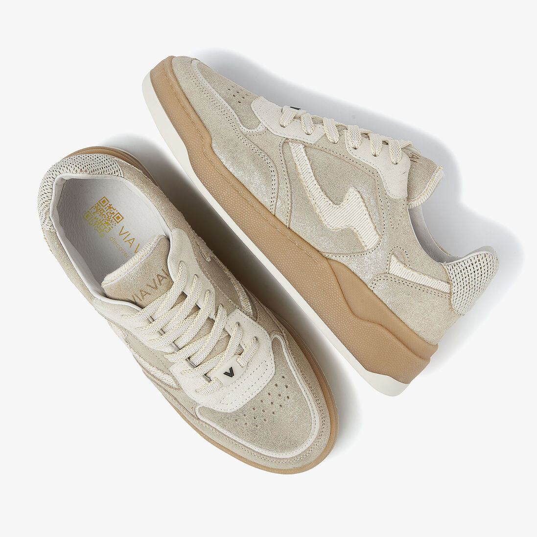 gouden via vai lage sneakers sam levi