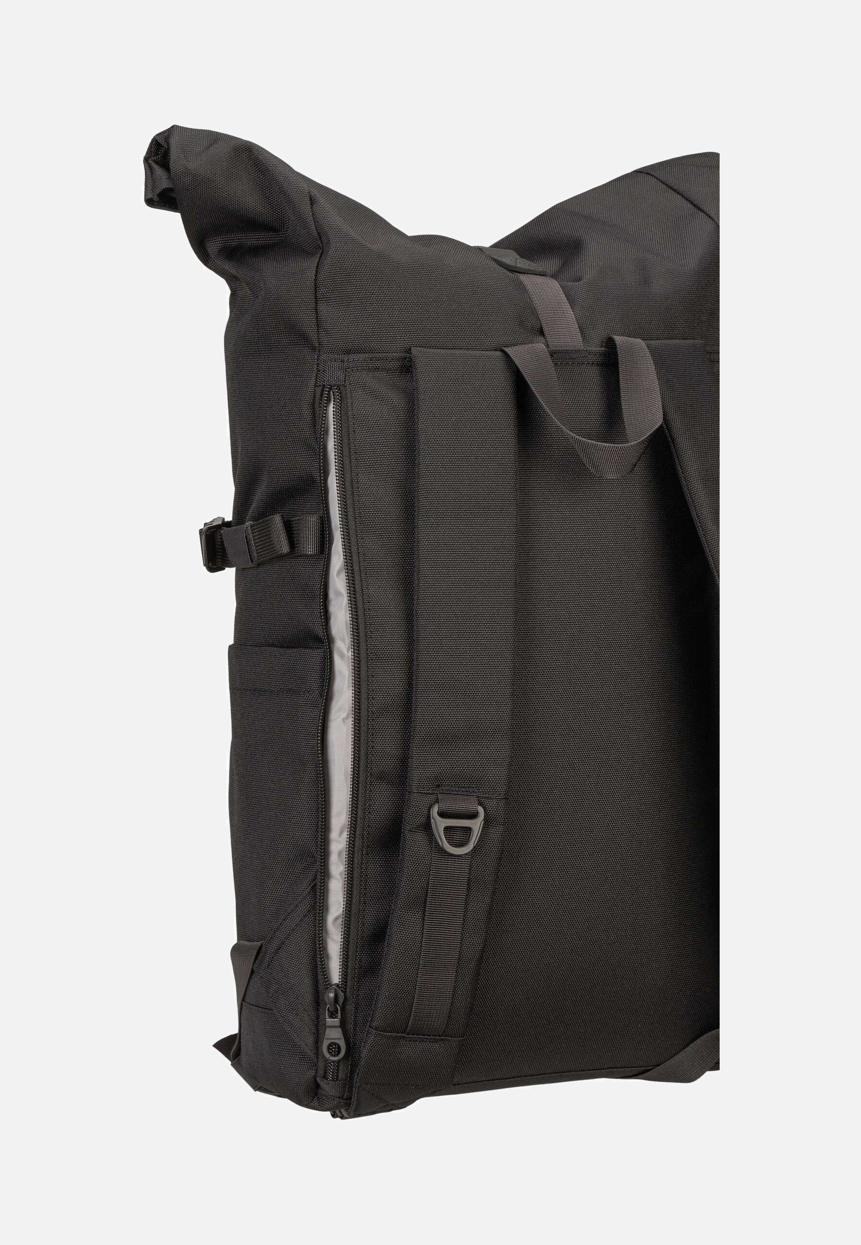 Icon BP M Black/Black Leather - Rolltop Rucksack