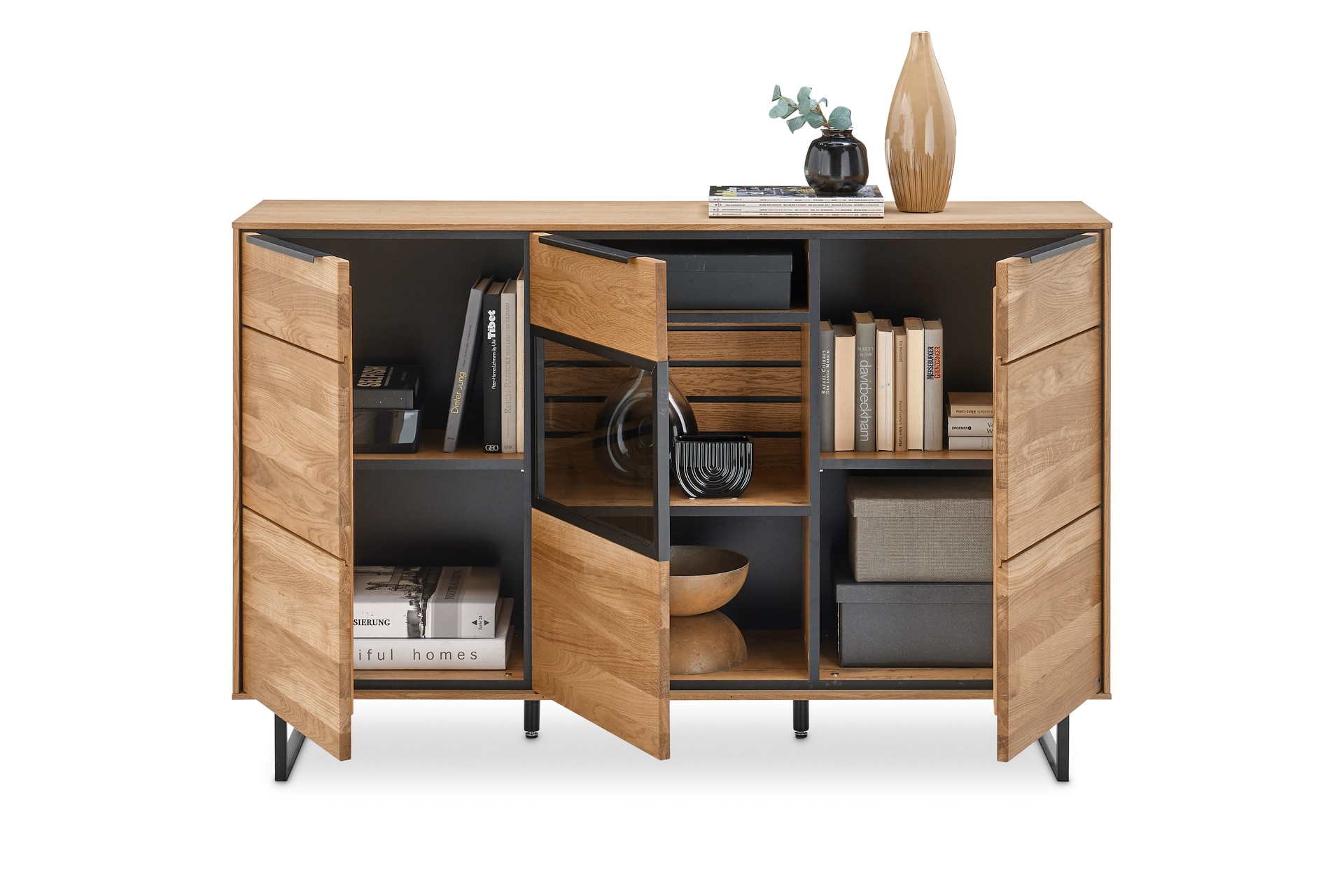 set one by Musterring Sideboard JACKSON 150 x 94 cm Eiche massiv/Eiche furniert