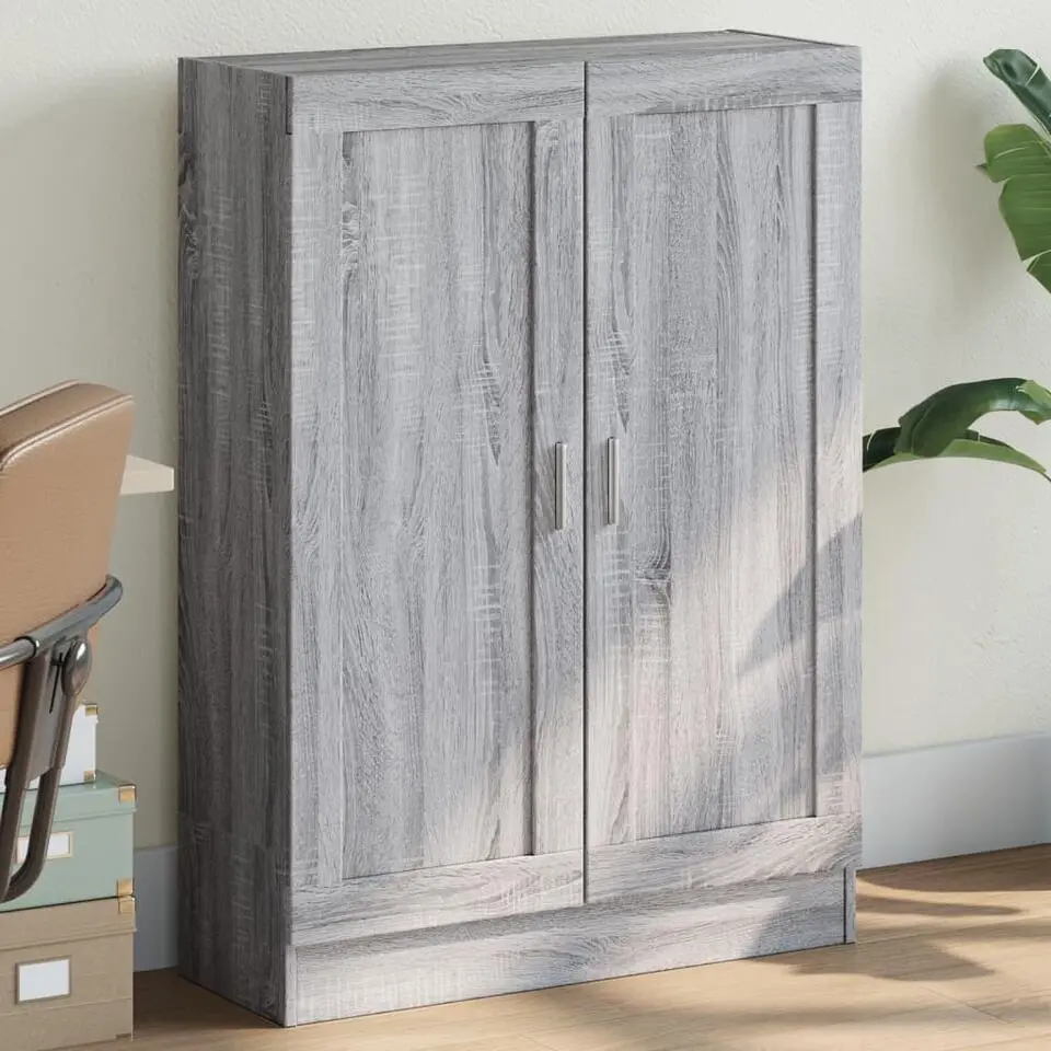 vidaXL - Boekenkast met 2 plakken en 2 deuren - Grijs sonoma - 82.5x30.5x115 cm