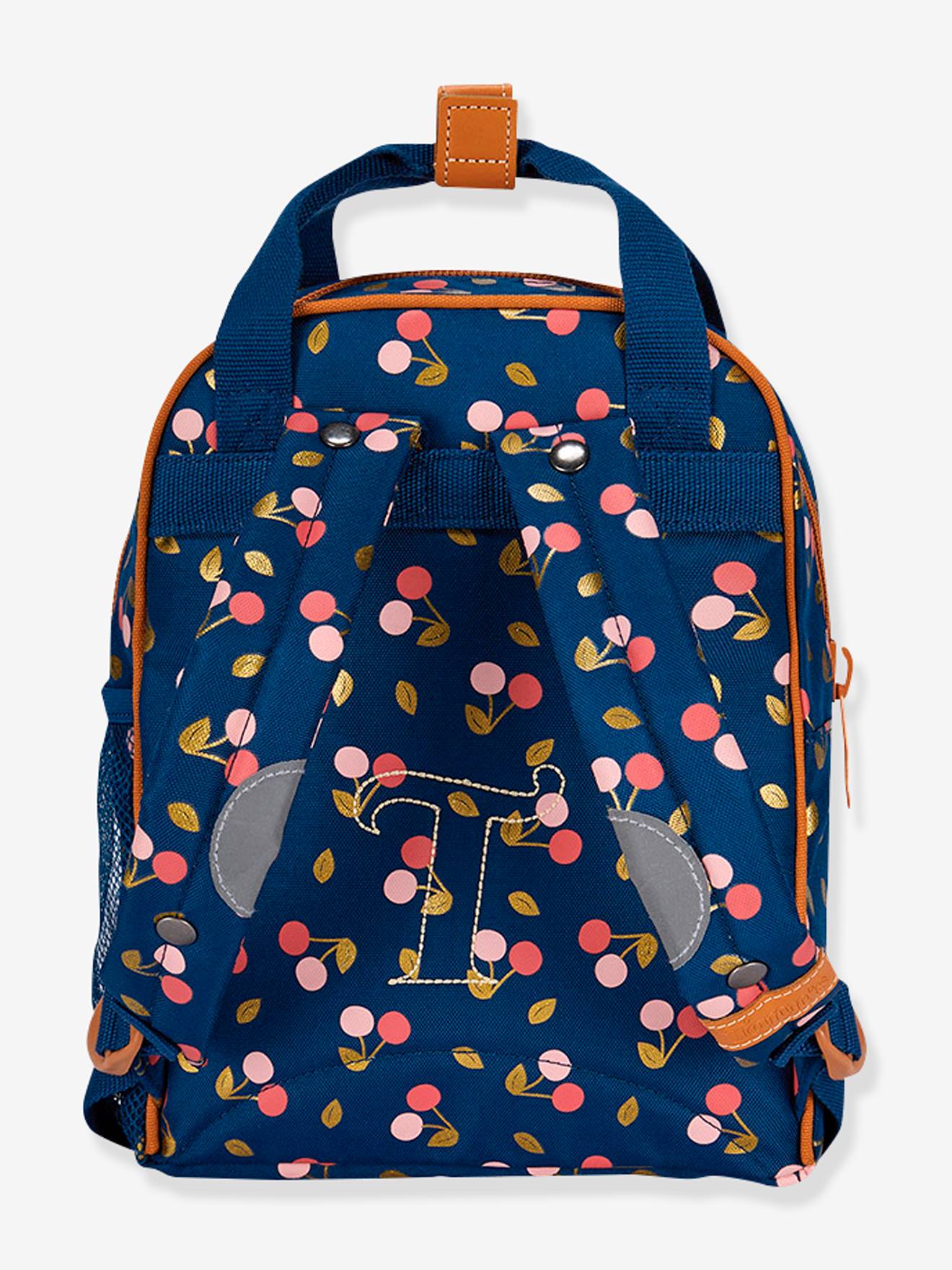 Mochila Alexa da Tann para meninas, azul médio com estampa.