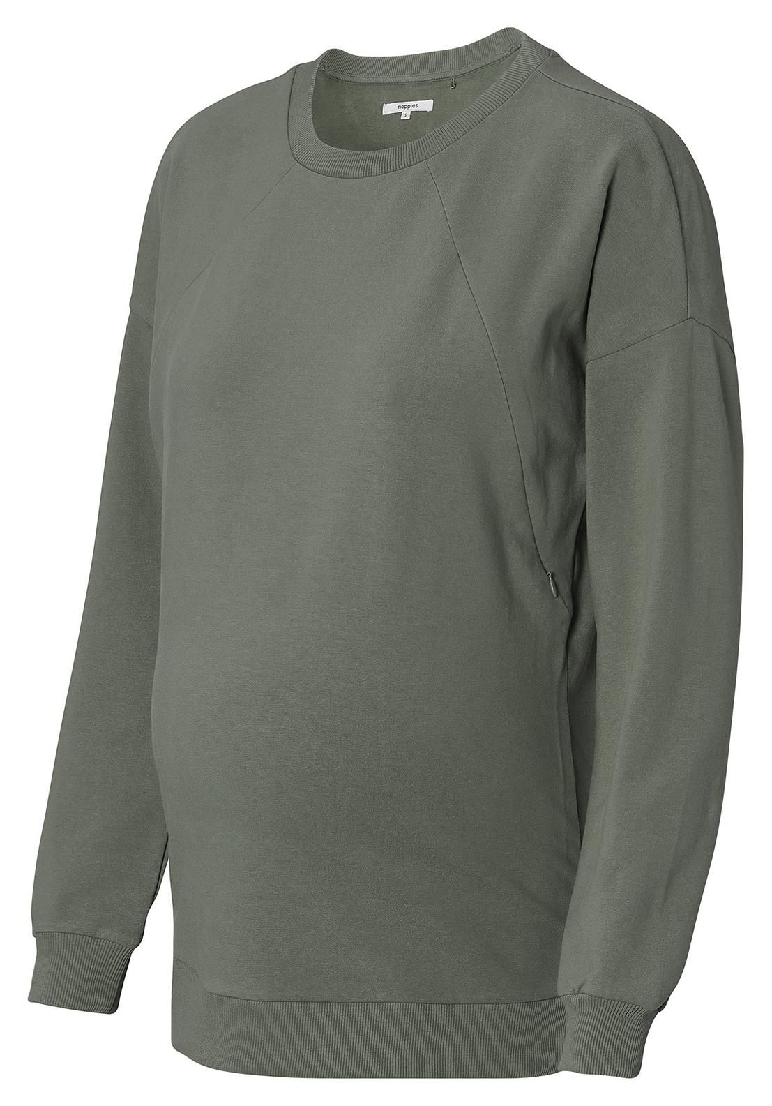 Noppies Maternity Trui met voedingsfunctie Lesy - Olive