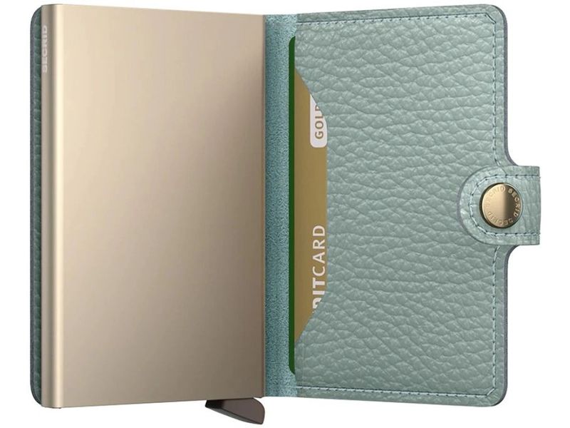 SECRID Portemonnaie Miniwallet Pebble Sea Green Noten- und Karten-Portemonnaie mit RFID-Schutz