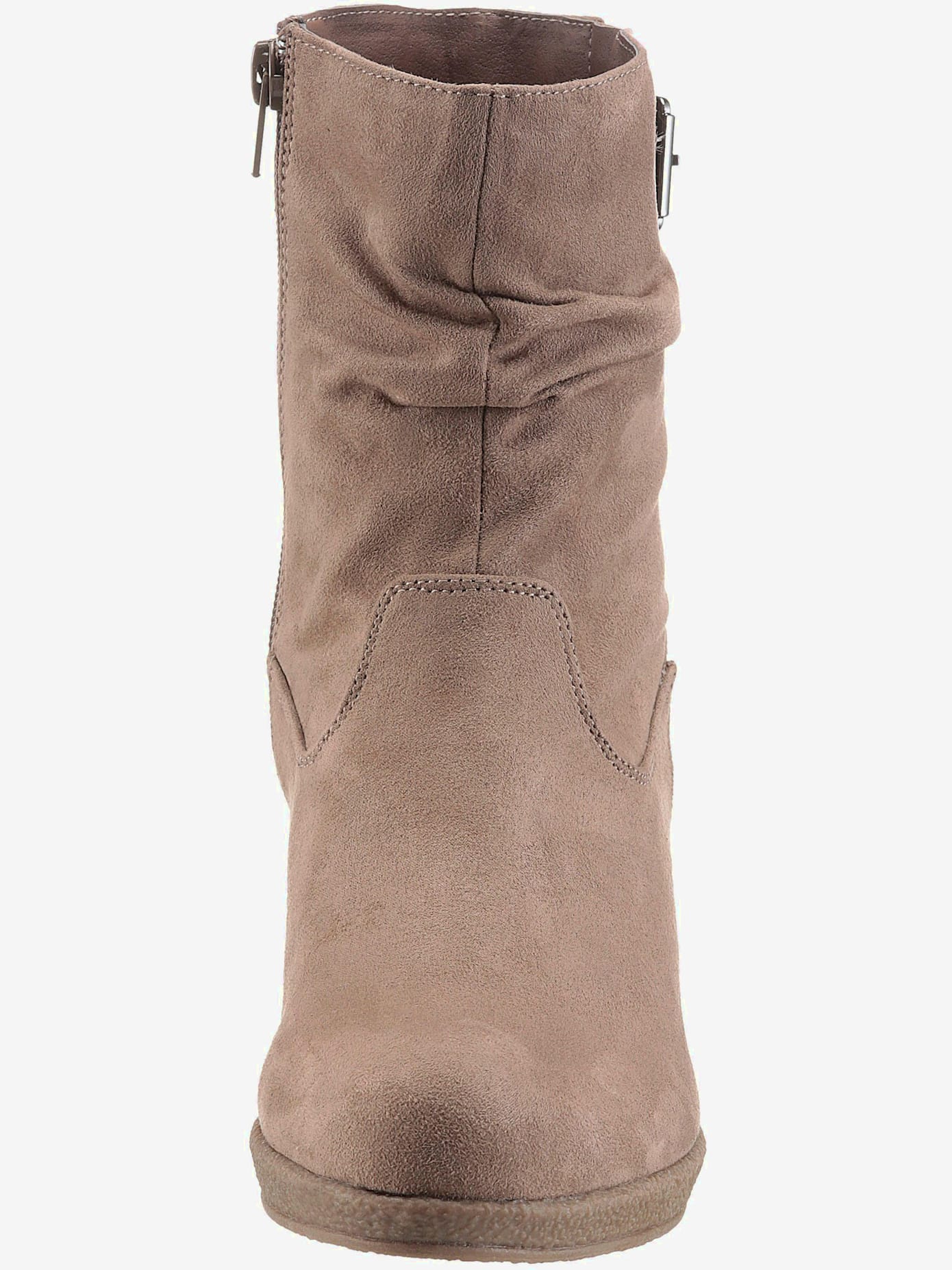 Bottines compensées classiques, textile doux, imitation cuir velours