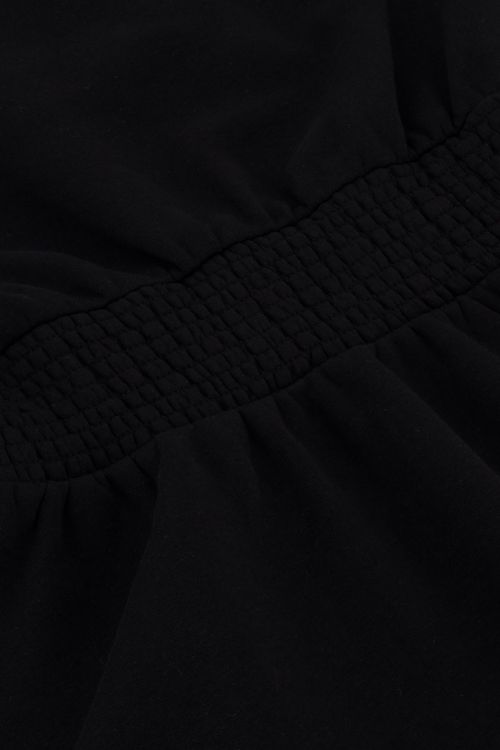 Zwarte sweater jurk met smock
