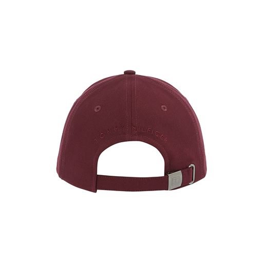 Tommy Hilfiger Flag Cotton 6 Panel Cap, Raspberry Truffle, One size