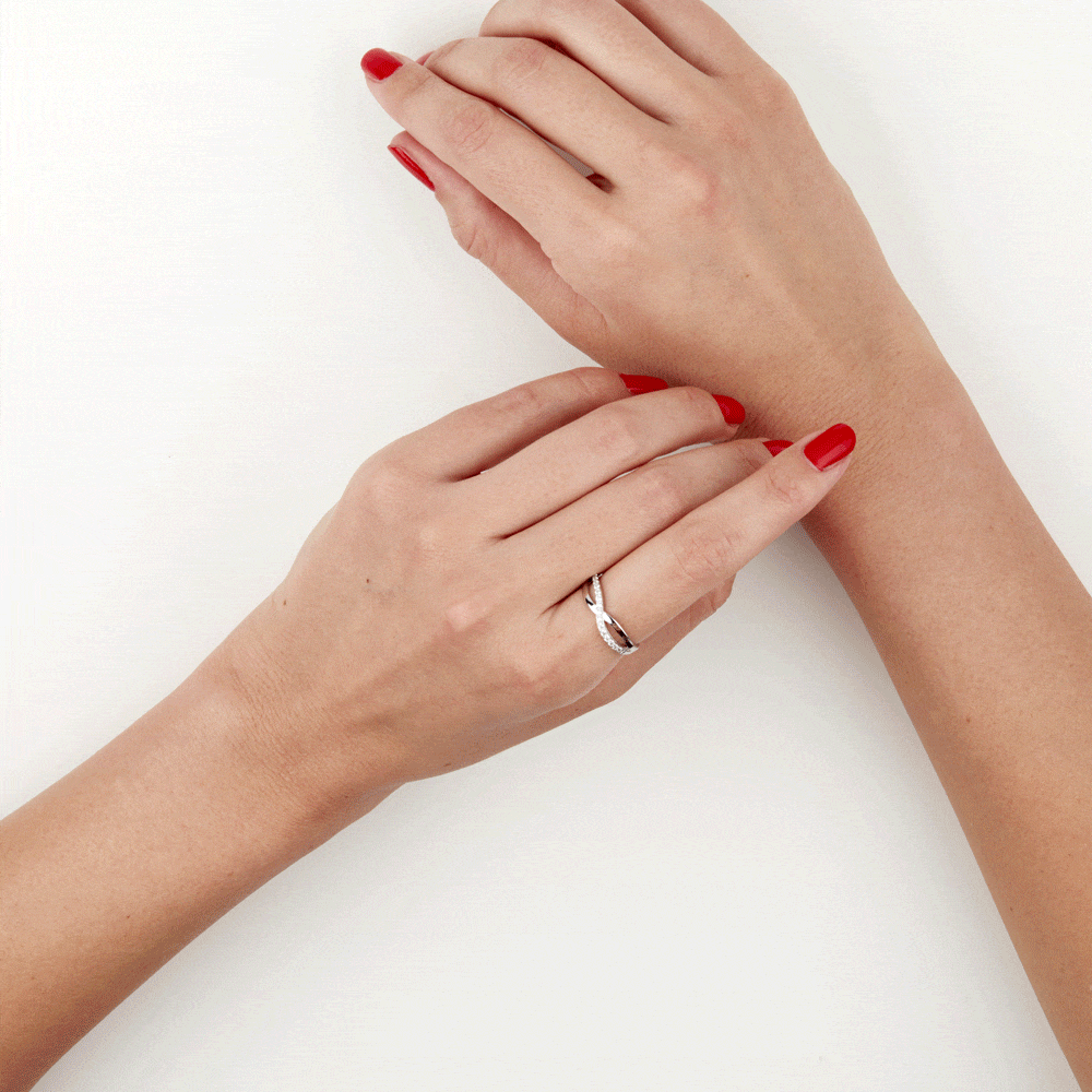 Bague Kassandre Argent Blanc Oxyde De Zirconium