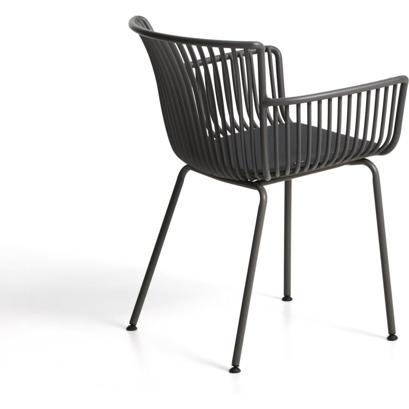 Chaise d’extérieur Surpika avec pieds en acier graphite