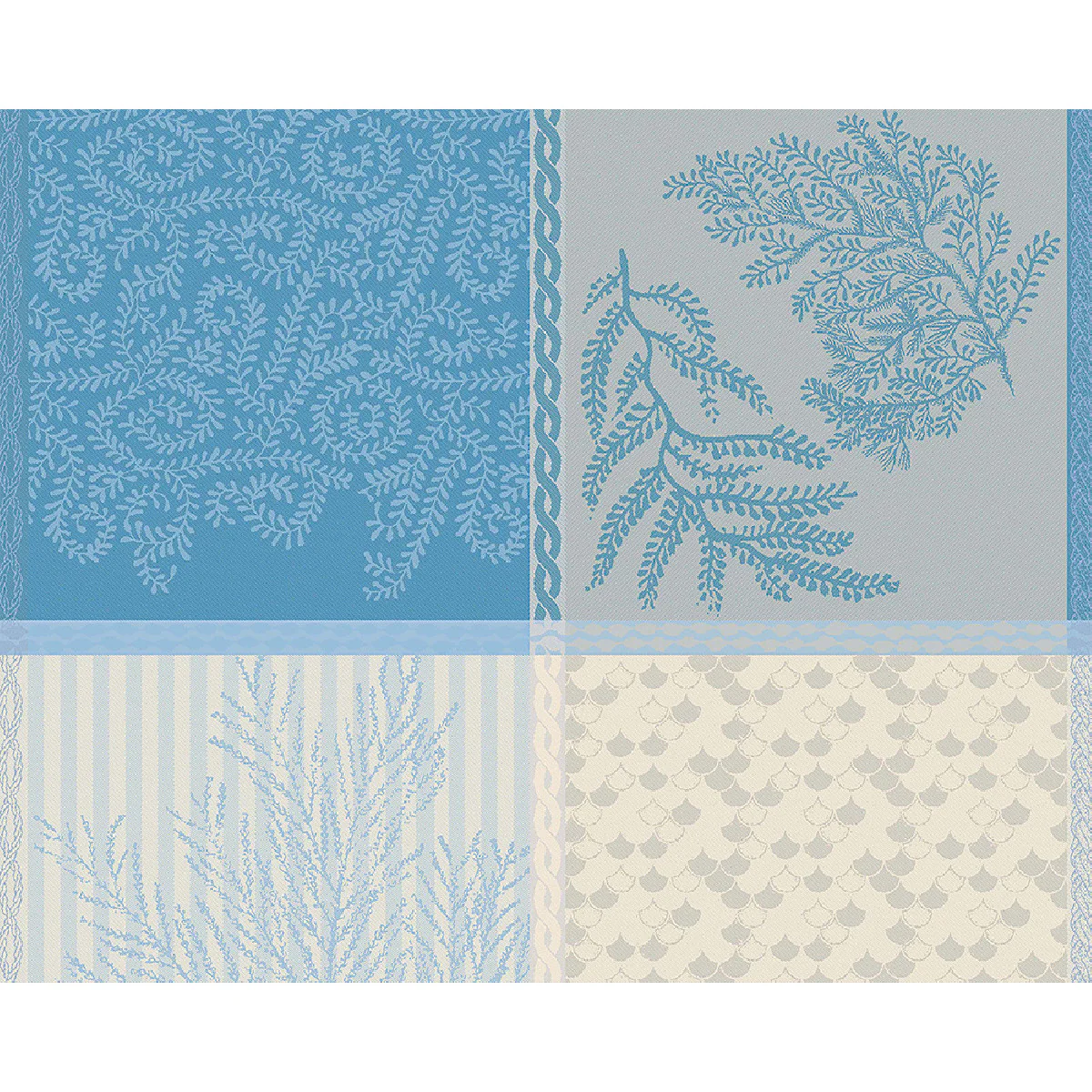Set enduit imperméable pur coton bleu 40X50 Garnier Thiebaut