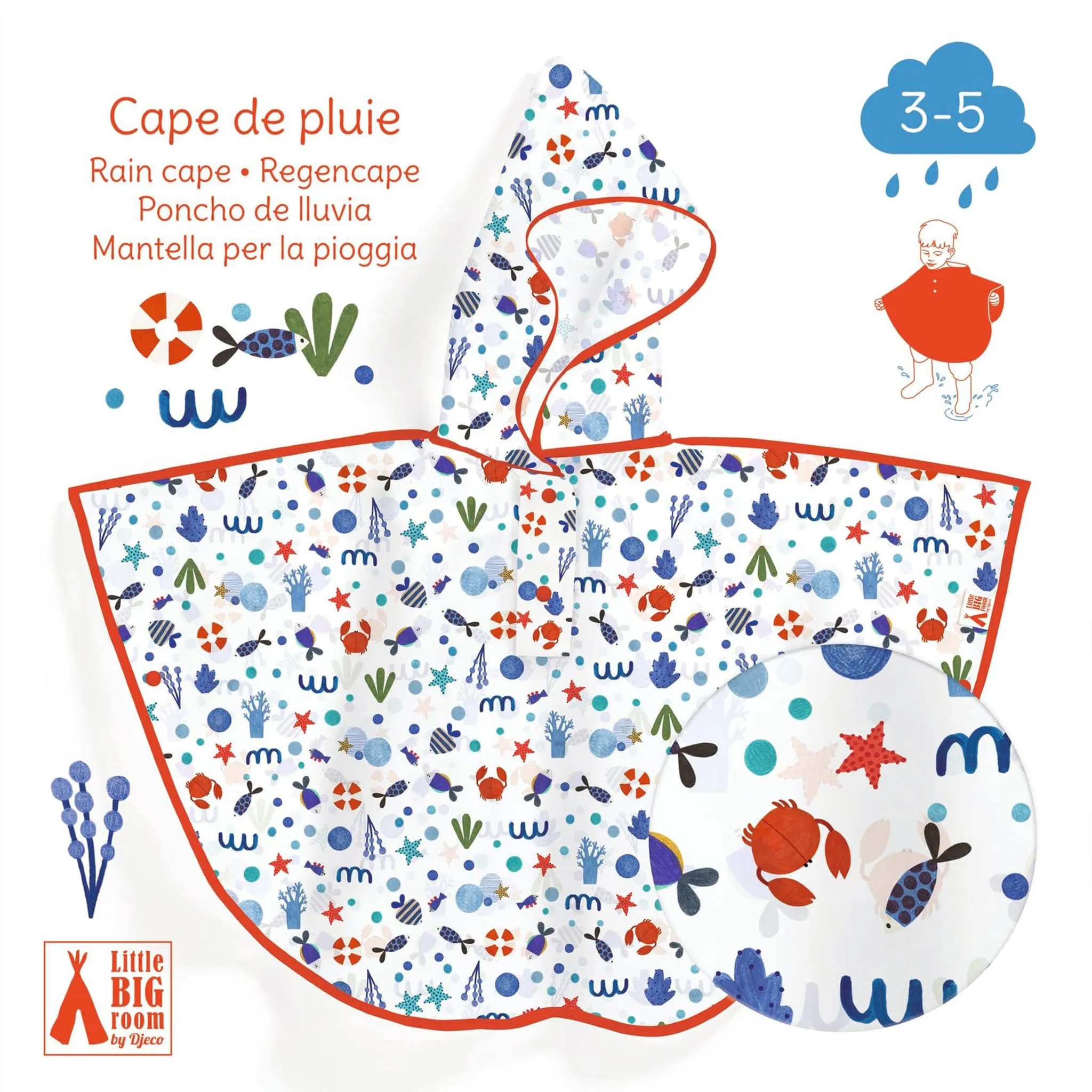 Djeco Cape de pluie 3-5 ans - Océan