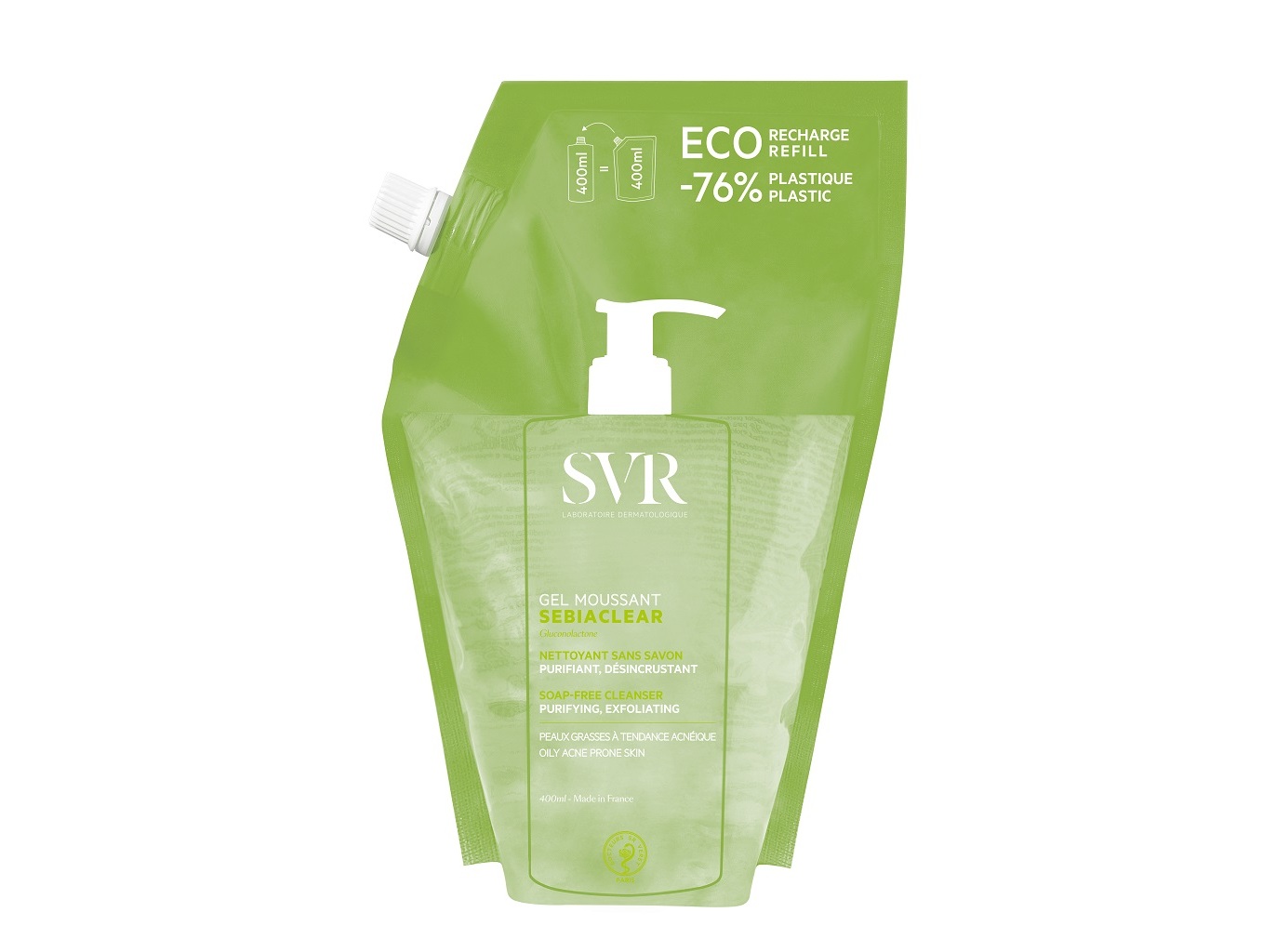 GEL LIMPEZA SVR SEBIACLEAR ECO REFFIL 400ML