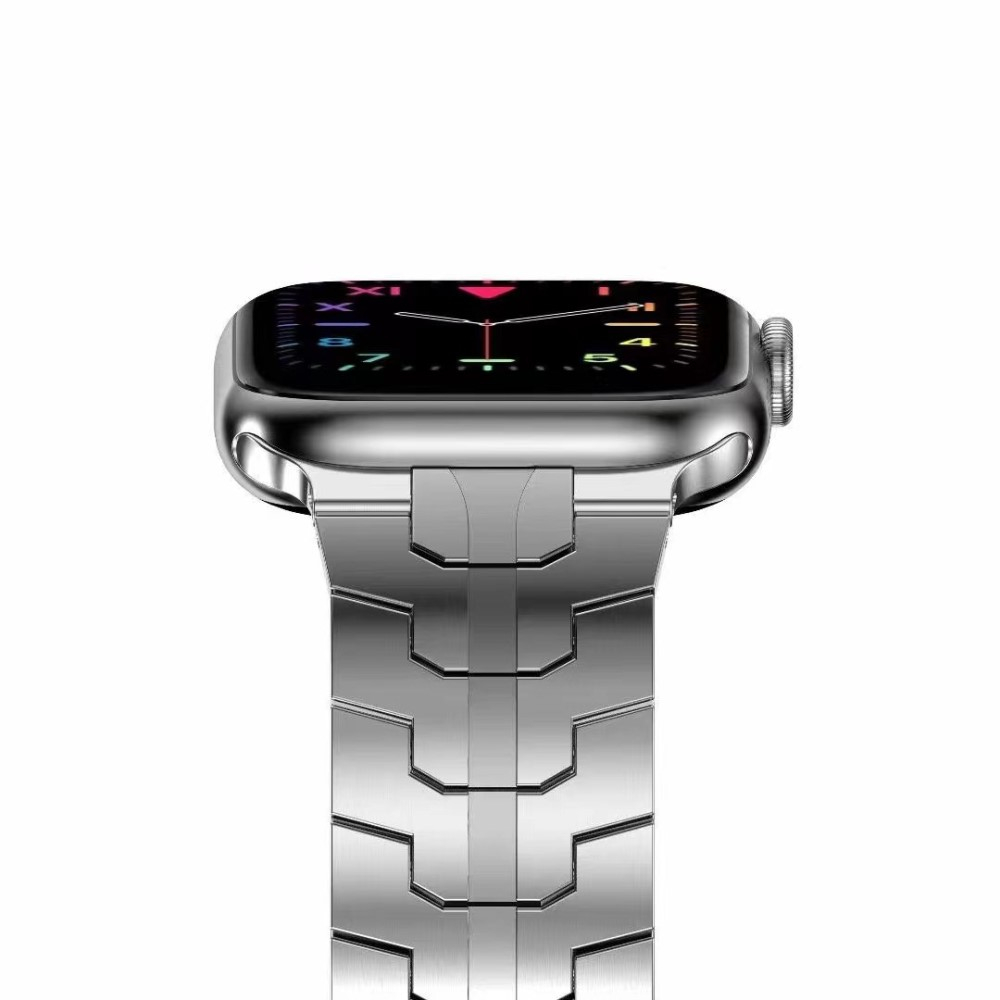 Apple Watch (42/41/40/38 mm) Edelstahl Butterfly Schmuckarmband mit Faltschliesse - Silber