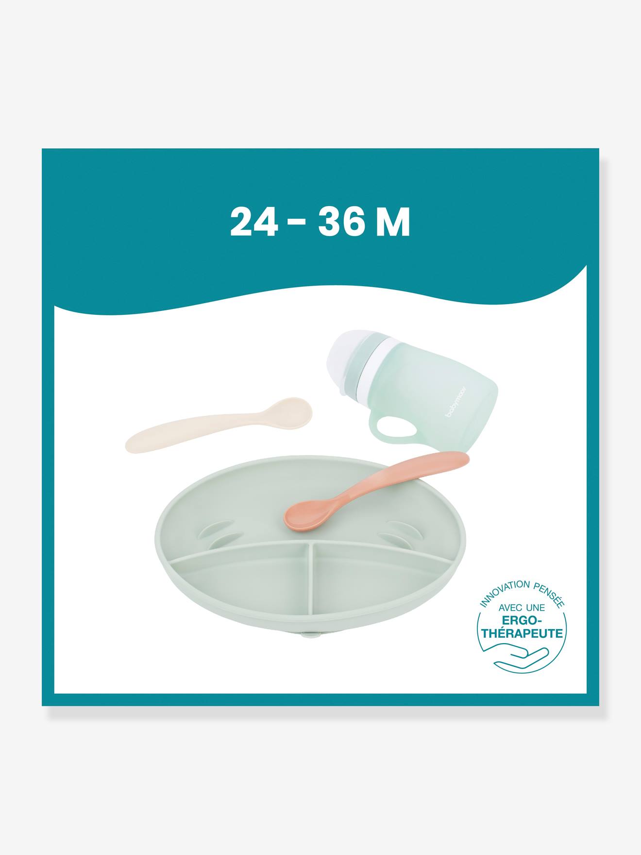 Kit de alimentação de silicone BABYMOOV Grow'Isy, vermelho claro liso