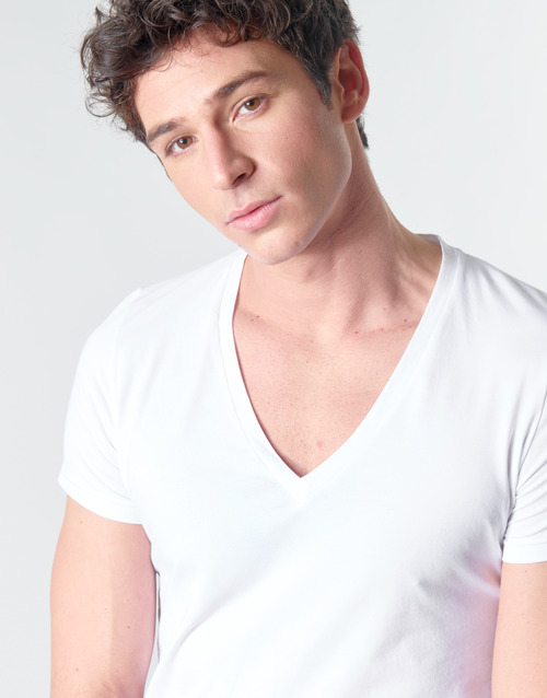 Hom - SUP' COTTON TSHIRT COL V PROFOND - Blanc