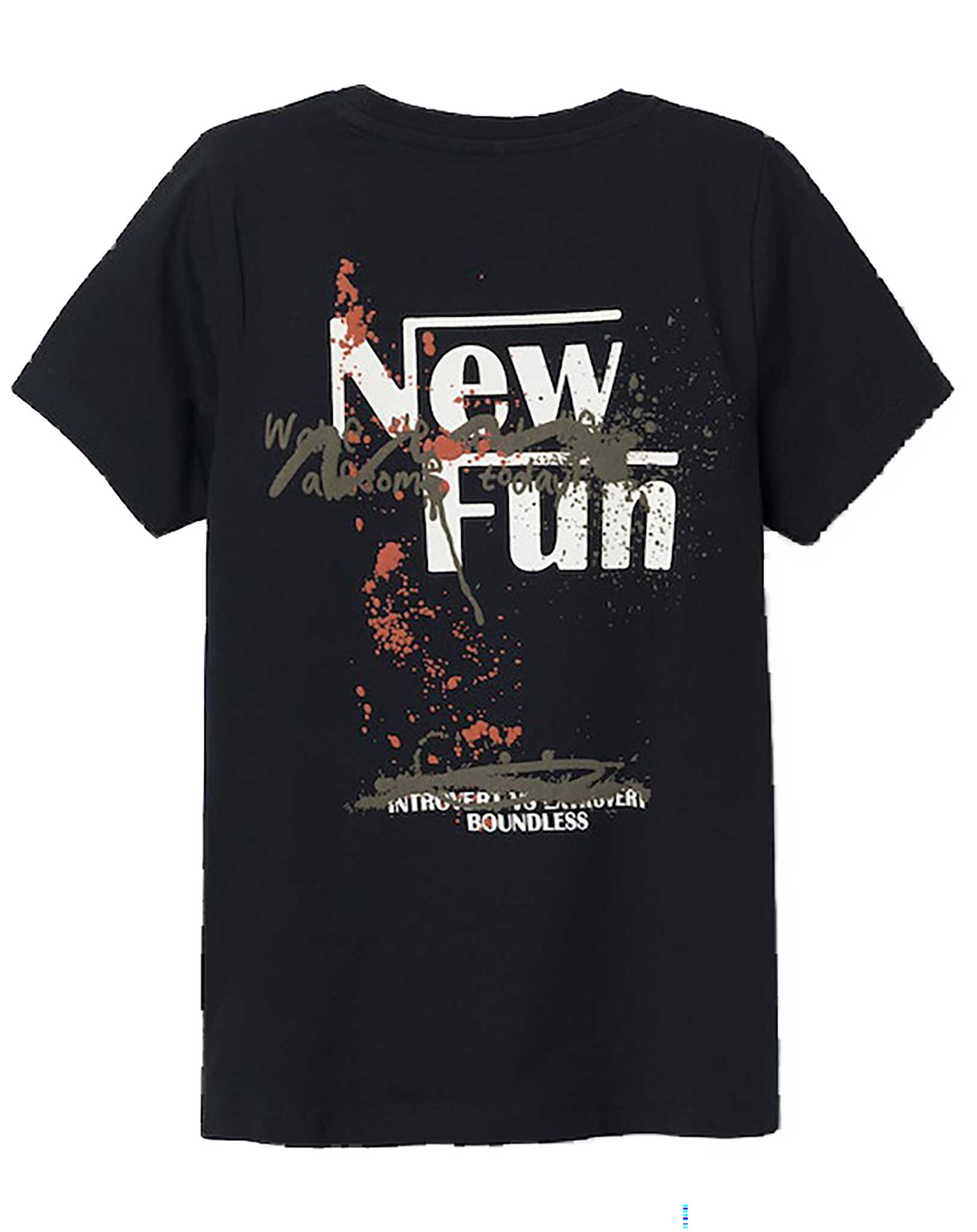 T-Shirt NKMTEMILAN NEW FUN in black