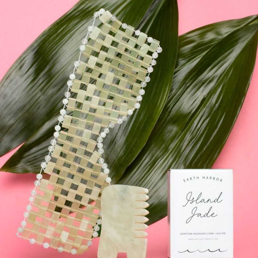 Earth Harbor Island Jade Gemstone Eye Mask